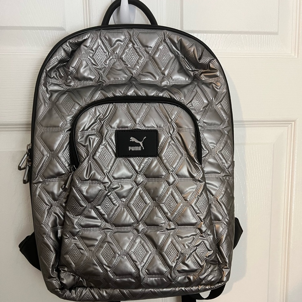 Puma Gunmetal Gray Laptop Backpack w/ front zipper pocket